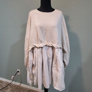 Free People Eleanor Sweatshirt Dress Oversized Cream